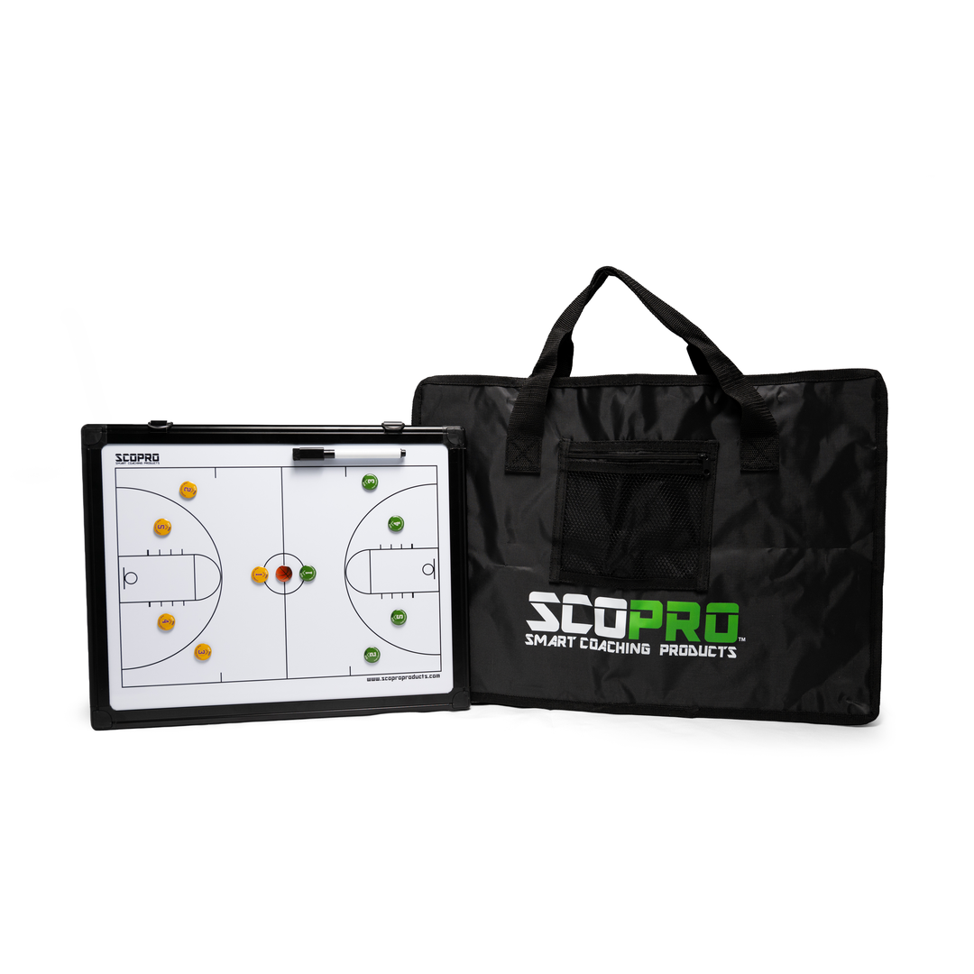 Scopro Basketball Bundle: dual-sided board with two magnet sets in play, carry bag