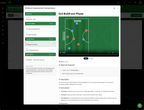 Session Planner on desktop: a 90-minute session split into warm-up, technical, tactical and game blocks