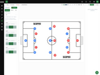 Tactic board editor on desktop: choose a formation and place both teams on the pitch