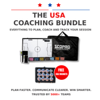 The USA Coaching Bundle - Board + 3 Magnet Sets + Free USA Magnets + 2 Game Day Notepads