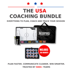 The USA Coaching Bundle - Board + 2 Magnet Sets + USA Magnets + 2 Game Day Notepads