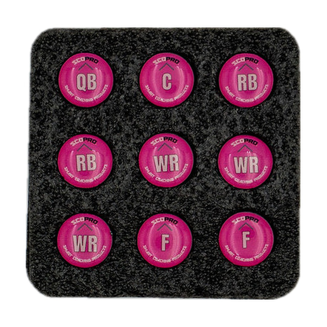 Flag Football Magnets - .56" Position-Labeled Sets of 9