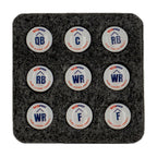 Flag Football Magnets - .56" Position-Labeled Sets of 9