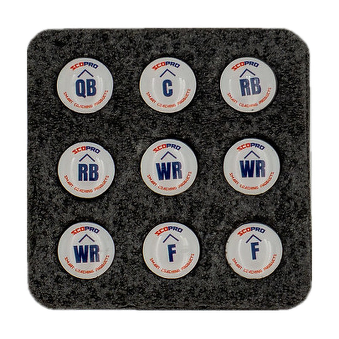 Flag Football Magnets - .56" Position-Labeled Sets of 9