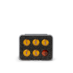 Gold .56 inch basketball board magnets by Scopro, numbered 1 to 5 plus ball