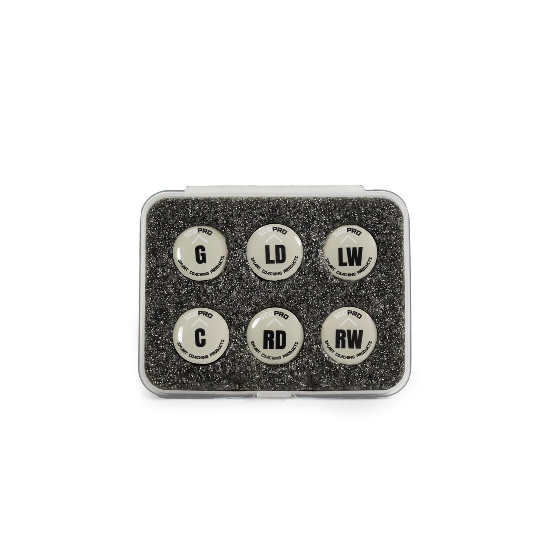 Hockey Mini Magnets - Position-Labeled Set of 6